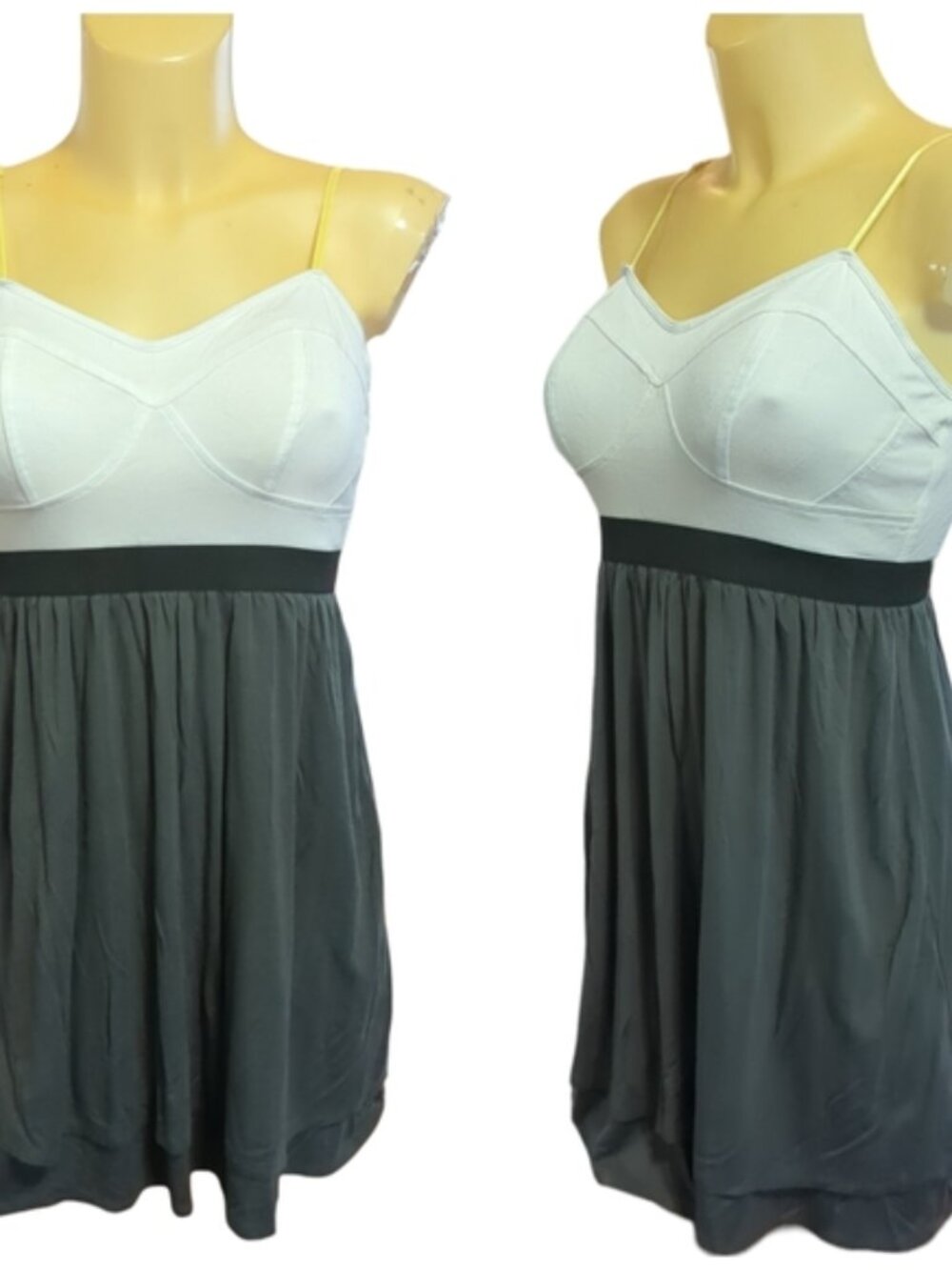 ❗$1 Bundled❗ELLE White Black Grey Yellow Spaghetti Strap Mini Dress